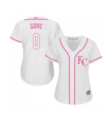 Womens Kansas City Royals #0 Terrance Gore Replica White Fashion Cool Base Baseball Jersey