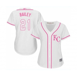 Womens Kansas City Royals #21 Homer Bailey Authentic White Fashion Cool Base Baseball Jersey