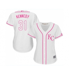 Womens Kansas City Royals #31 Ian Kennedy Authentic White Fashion Cool Base Baseball Jersey