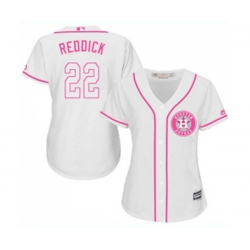 Womens Houston Astros #22 Josh Reddick Authentic White Fashion Cool Base Baseball Jersey
