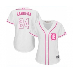 Womens Detroit Tigers #24 Miguel Cabrera Authentic White Fashion Cool Base Baseball Jersey Womens Detroit Tigers #24 Miguel Cabrera Authentic White Fashion Cool Base Baseball Jersey