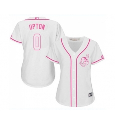 Womens Cleveland Indians #0 B.J. Upton Replica White Fashion Cool Base Baseball Jersey