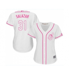 Womens Cleveland Indians #31 Danny Salazar Replica White Fashion Cool Base Baseball Jersey