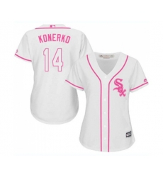 Womens Chicago White Sox #14 Paul Konerko Replica White Fashion Cool Base Baseball Jersey