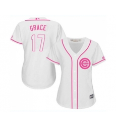 Womens Chicago Cubs #17 Mark Grace Authentic White Fashion Baseball Jersey