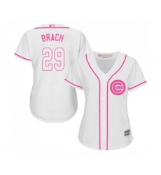 Womens Chicago Cubs #29 Brad Brach Authentic White Fashion Baseball Jersey