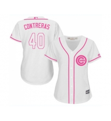 Womens Chicago Cubs #40 Willson Contreras Authentic White Fashion Baseball Jersey