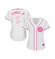 Womens Chicago Cubs #5 Albert Almora Jr Authentic White Fashion Baseball Jersey