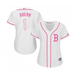 Womens Boston Red Sox #1 Bobby Doerr Replica White Fashion Baseball Jersey