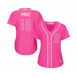 Womens Boston Red Sox #10 David Price Authentic Pink Fashion Baseball Jersey