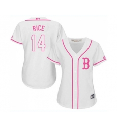 Womens Boston Red Sox #14 Jim Rice Replica White Fashion Baseball Jersey