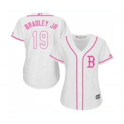 Womens Boston Red Sox #19 Jackie Bradley Jr Replica White Fashion Baseball Jersey