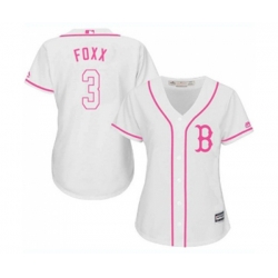 Womens Boston Red Sox #3 Jimmie Foxx Replica White Fashion Baseball Jersey