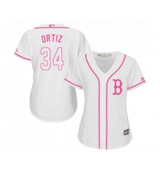Womens Boston Red Sox #34 David Ortiz Replica White Fashion Baseball Jersey