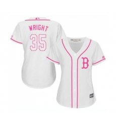 Womens Boston Red Sox #35 Steven Wright Replica White Fashion Baseball Jersey