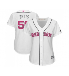 Womens Boston Red Sox #50 Mookie Betts Replica White Mothers Day Baseball Jersey