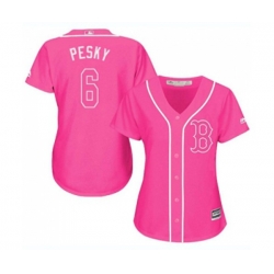 Womens Boston Red Sox #6 Johnny Pesky Authentic Pink Fashion Baseball Jersey