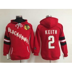 Women Chicago Blackhawks #2 Duncan Keith Red pullover hooded
