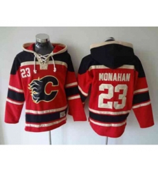 nhl jerseys calgary flames #23 monahan red[pullover hooded sweatshirt]