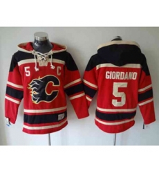 nhl jerseys calgary flames #5 giordano red[pullover hooded sweatshirt C]