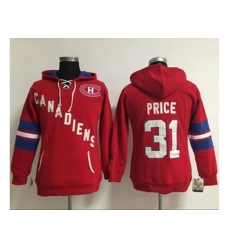 Women Montreal Canadiens #31 Carey Price Red Old Time Heidi NHL Hoodie