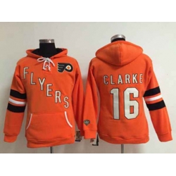 Women Philadelphia Flyers #16 Bobby Clarke Orange NHL Hoodie