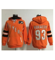 Women Philadelphia Flyers #93 Jakub Voracek Orange Old Time Heidi NHL Hoodie