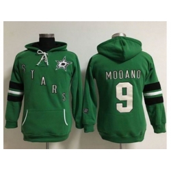 Women Dallas Stars #9 Mike Modano Green Old Time Heidi Hoodie NHL Hoodie