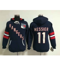 women New York Rangers #11 Mark Messier blue[pullover hooded sweatshirt]