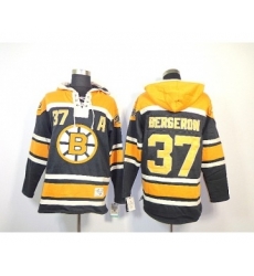 nhl jerseys boston bruins #37 bergeron black-yellow[pullover hooded sweatshirt] [patch A]