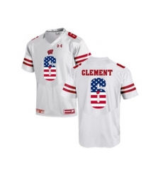 2016 US Flag Fashion-2016 Mens UA Wisconsin Badgers Corey Clement #6 College Football Jersey - White