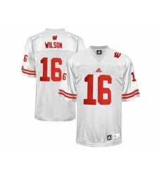 Mens Wisconsin Badgers Russell Wilson #16 College Football Jersey - White