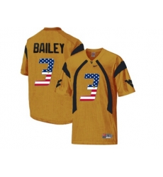 2016 US Flag Fashion West Virginia Mountaineers Stedman Bailey #3 College Football Mesh Jersey - Gold