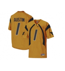 West Virginia Mountaineers Tavon Austin #1 College Football Mesh Jersey - Gold