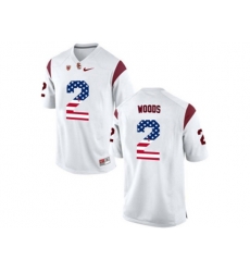 2016 US Flag Fashion USC Trojans Robert Woods #2 Patch College Football Jersey - White
