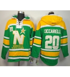 nhl jerseys dallas stars #20 ciccarelli green-yellow[pullover hooded sweatshirt]