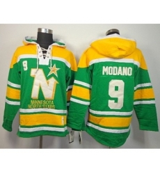 nhl jerseys dallas stars #9 modano green-yellow[pullover hooded sweatshirt]