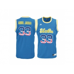 2016 US Flag Fashion Mens UCLA Bruins Kareem Abdul-Jabbar #33 College Basketball Jersey - Blue