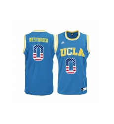 2016 US Flag Fashion Mens UCLA Bruins Russell Westbrook #0 Blue College Basketball Jersey - Blue