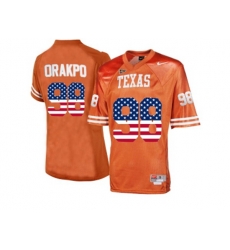 2016 US Flag Fashion-Mens Texas Longhorns Brian Orakpo #98 College Football Jersey - Burnt Orange