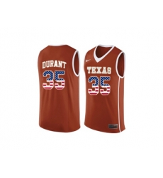 2016 US Flag Fashion-Mens Texas Longhorns Kevin Durant #35 College Basketball Jersey - Burnt Orange