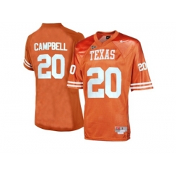 Mens Texas Longhorns Earl Campbell #20 College Football Throwback Jersey - Burnt Orange