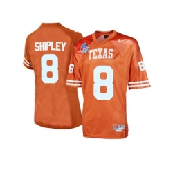 Mens Texas Longhorns Jordan Shipley #8 College Football Throwback Jersey - Burnt Orange