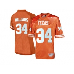 Mens Texas Longhorns Ricky Williams #34 College Football Throwback Jersey - Burnt Orange