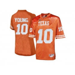 Mens Texas Longhorns Vince Young #10 College Football Throwback Jersey - Burnt Orange