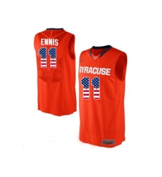 2016 US Flag Fashion Mens Syracuse Orange Tyler Ennis #11 College Authentic Basketball Jersey - Orange
