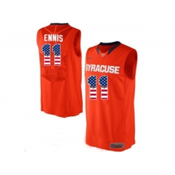 2016 US Flag Fashion Mens Syracuse Orange Tyler Ennis #11 College Authentic Basketball Jersey - Orange