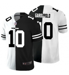 San Francisco 49ers #10 Jimmy Garoppolo Black V White Peace Split Nike Vapor Untouchable Limited NFL Jersey