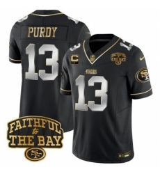 San Francisco 49ers #13 Brock Purdy Black 2025 F.U.S.E. 1-Star C With Faithful To The Bay Limited V8 Football Stitched Jersey