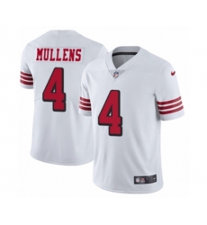 San Francisco 49ers #4 Nick Mullens Limited White Rush Vapor Untouchable NFL Jersey